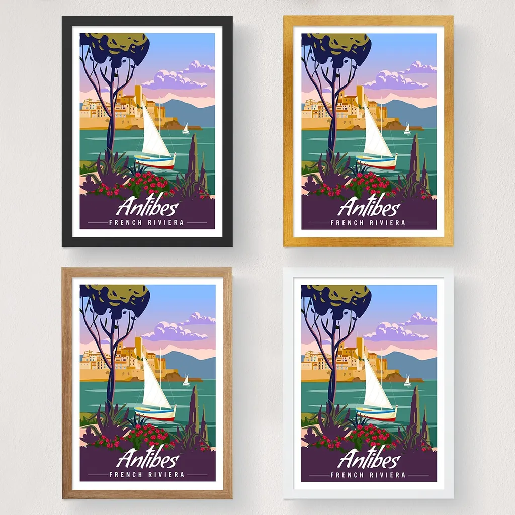 Affiche Décorative Murale Antibes 2022 Multicolore 50x70 Satinée Mat