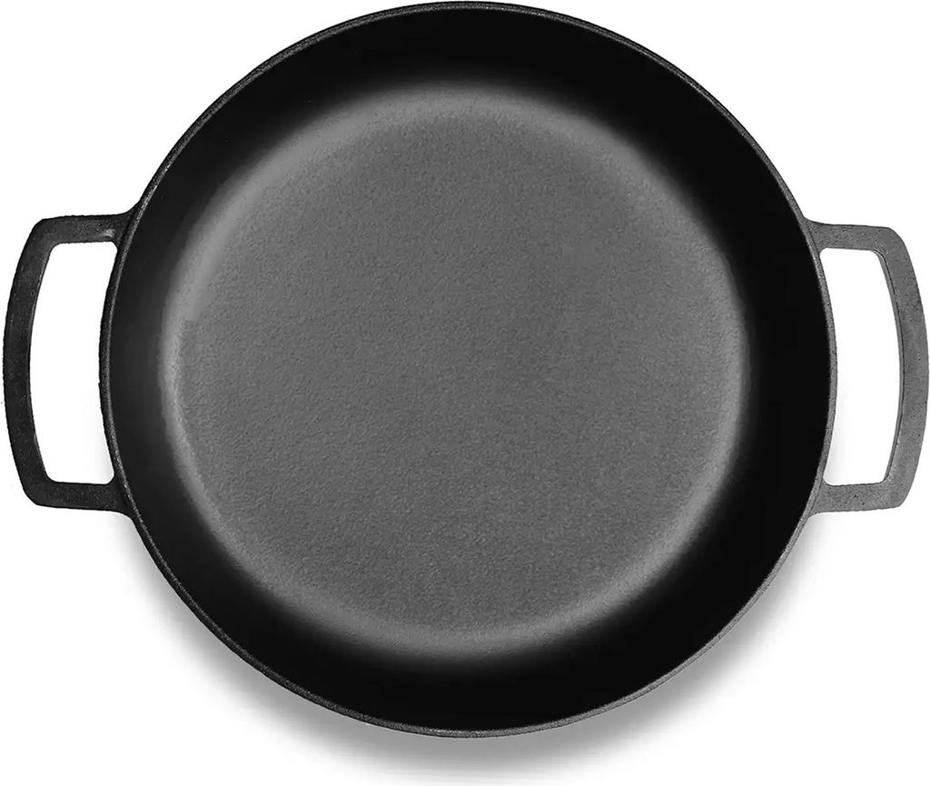 Ø36 cm Bratpfanne Gusseisen 8 cm hoch Schmortopf zwei Griffe Gusseisenpfanne Servierpfanne
