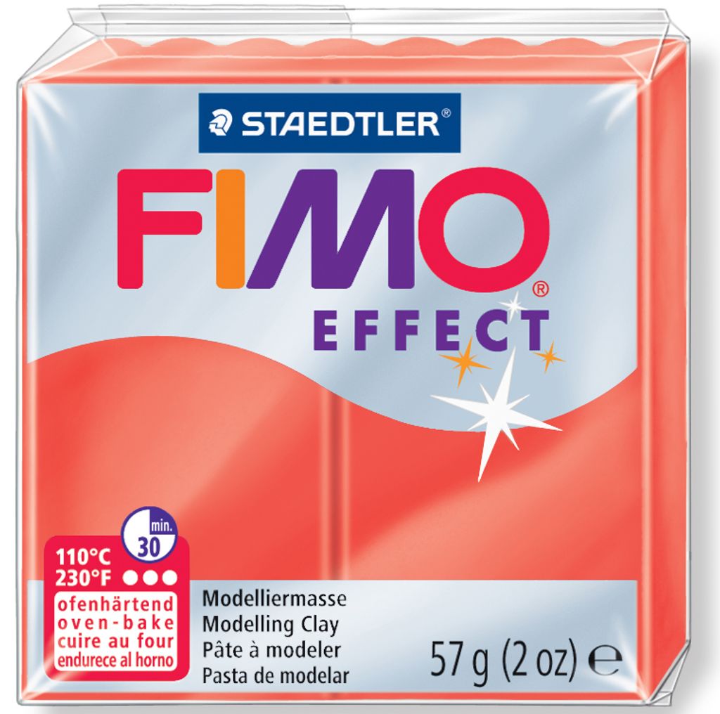 FIMO EFFECT Modelliermasse ofenhärtend transparent rot 57 g