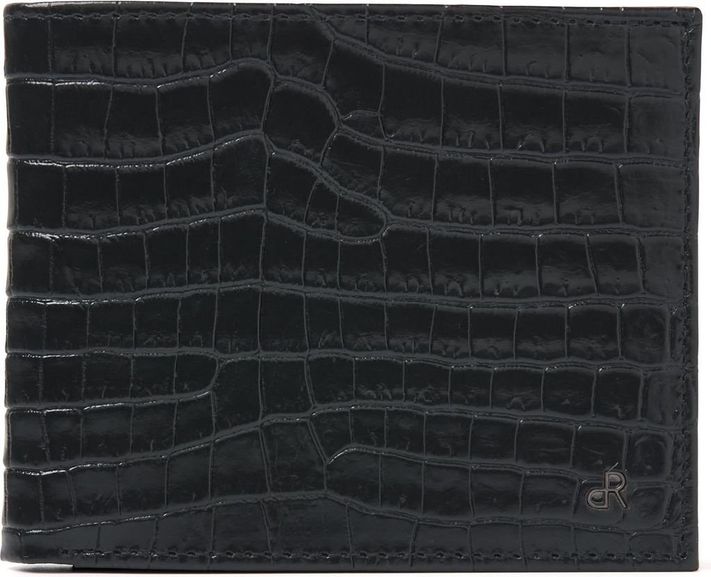 dR Amsterdam Kompakte Herren Leder-Geldbörse | Kartenhalter für Männer | RFID-Schutz | Croco - 25581 Black