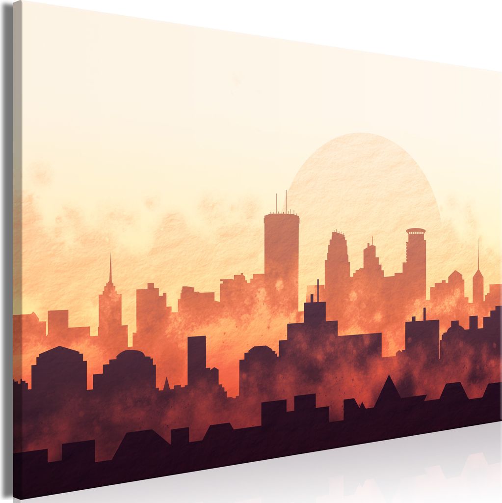 Italienischer Leinwand Leinwandbild - Heat of the City (1 Part) Wide 30x20 cm Städte d-C-0096-b-a
