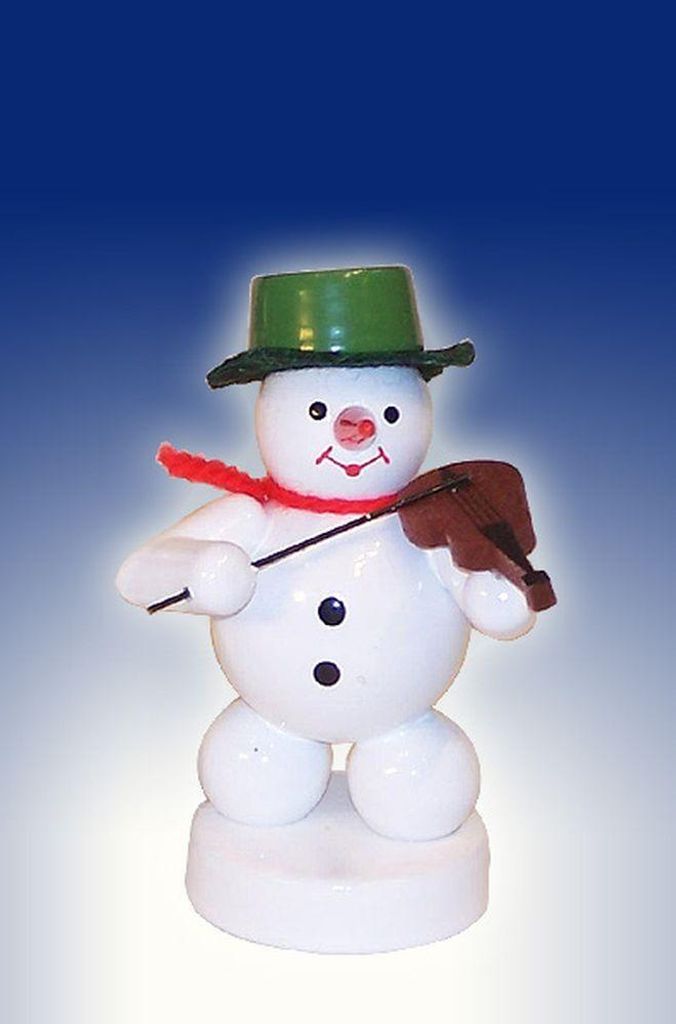 Schneemann Musikant mit Geige (8cm) von Zenker Volkskunst