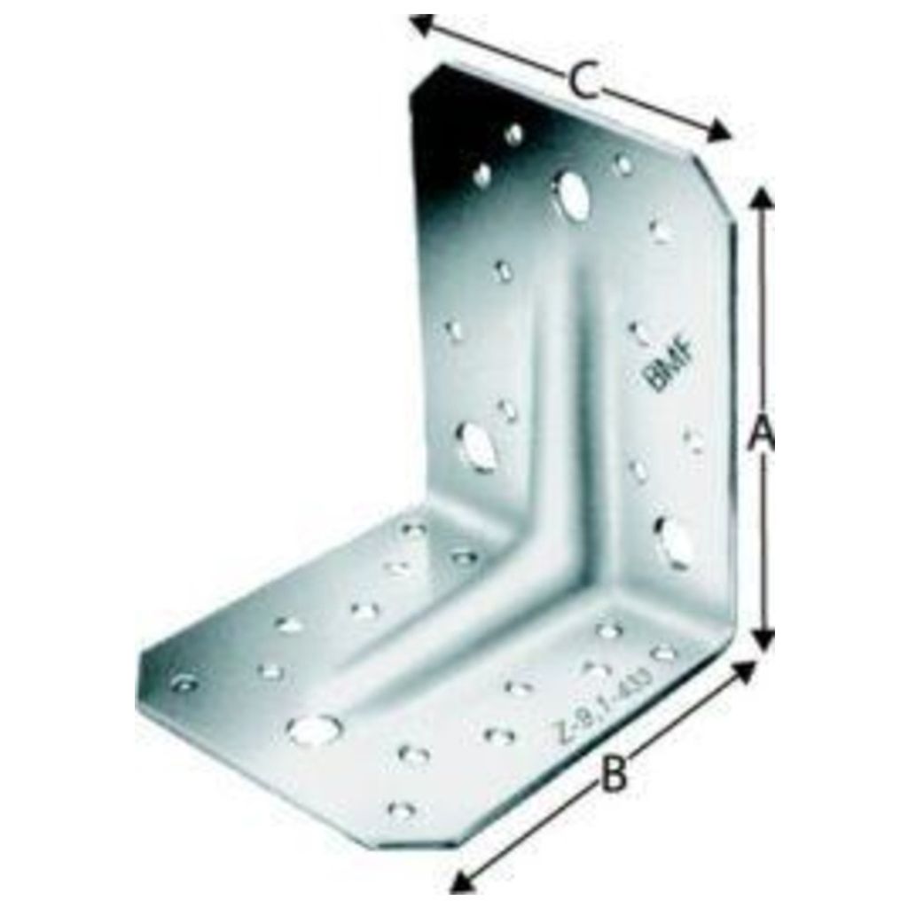 100 Stück Simpson Winkelverbinder ABR70 SST B: 70 mm/A: 70 mm/T: 2,0 mm