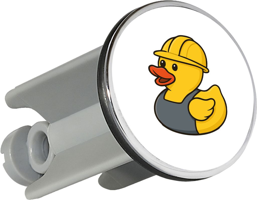 Huuraa Waschbeckenstöpsel Quietscheente Industrie Comic Gummiente 4cm höhenverstellbar Abflussstopfen Geschenkidee