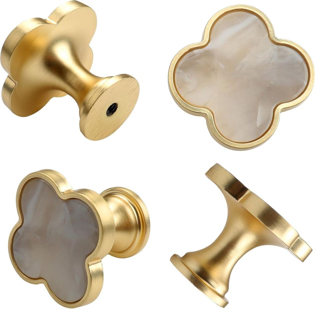 Roellgs 4-teilige 33mm Türzieher mit Schrauben, hochwertige leichte Luxus-Zieher für Kleiderschränke und Schubladen, Einzel-Loch-Zieher (Grau)