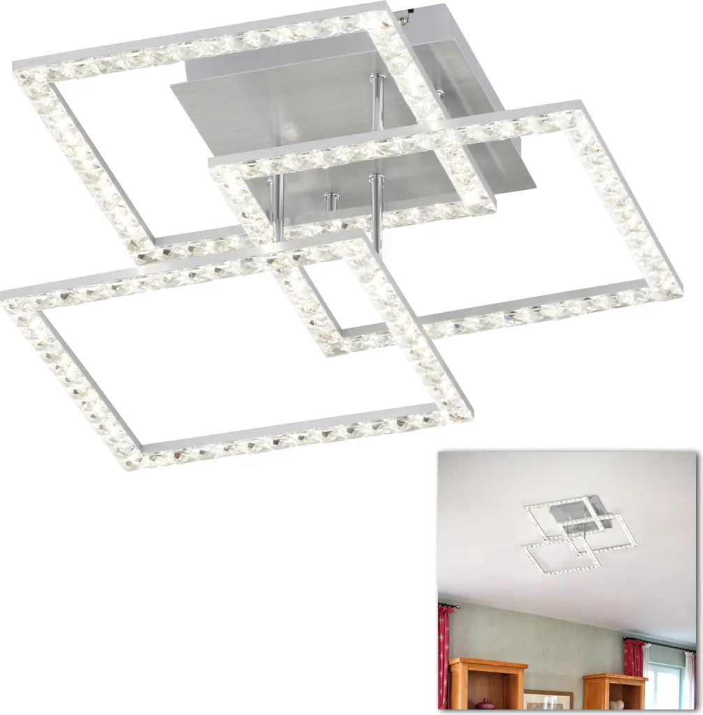 Plafonnier LED moderne à 3 flammes lampe de plafond salon chrome brillant