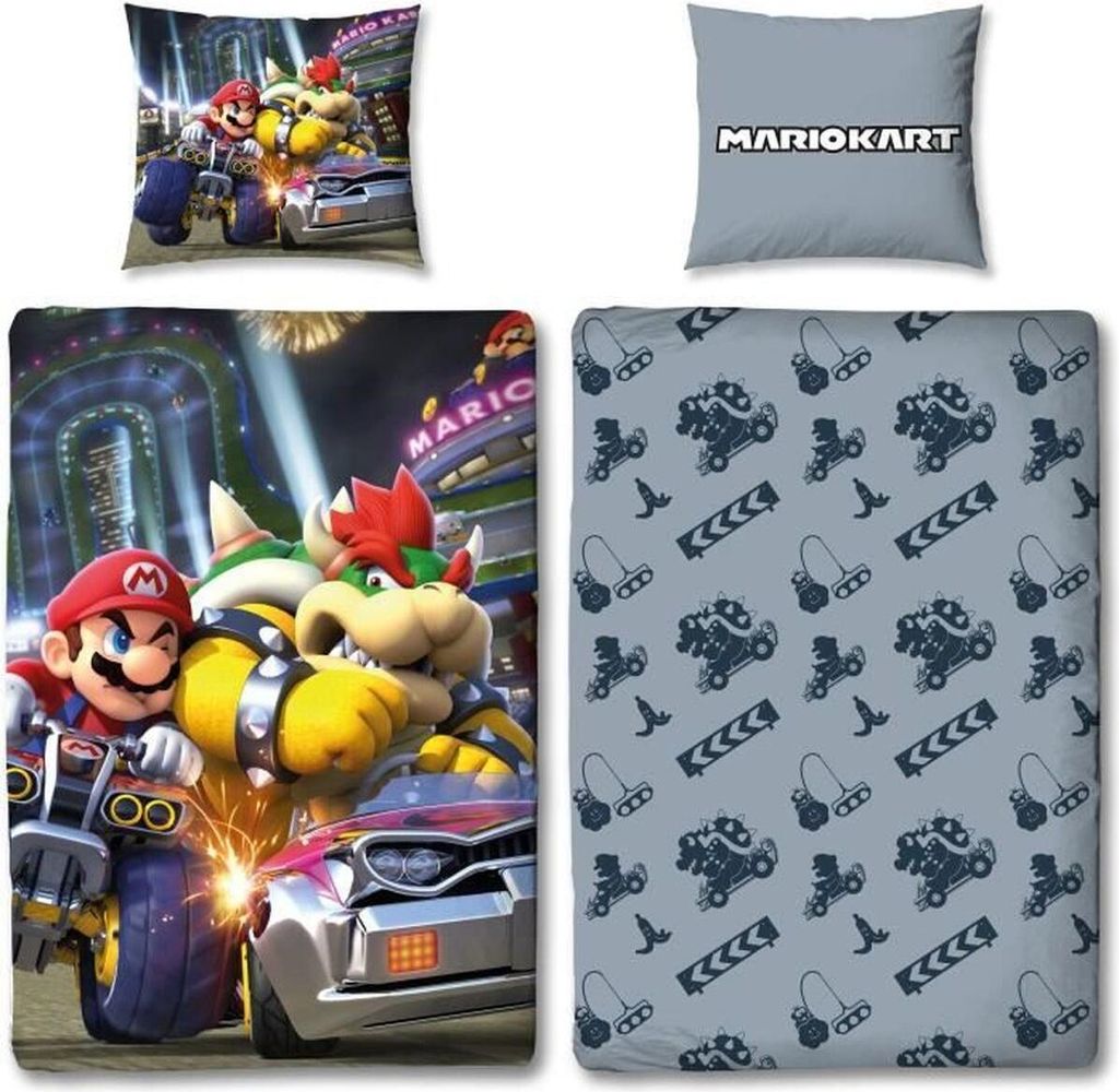 Bettbezug-Set Mario Bros 25 x 5 x 30 cm Bunt Double size 2 Stücke
