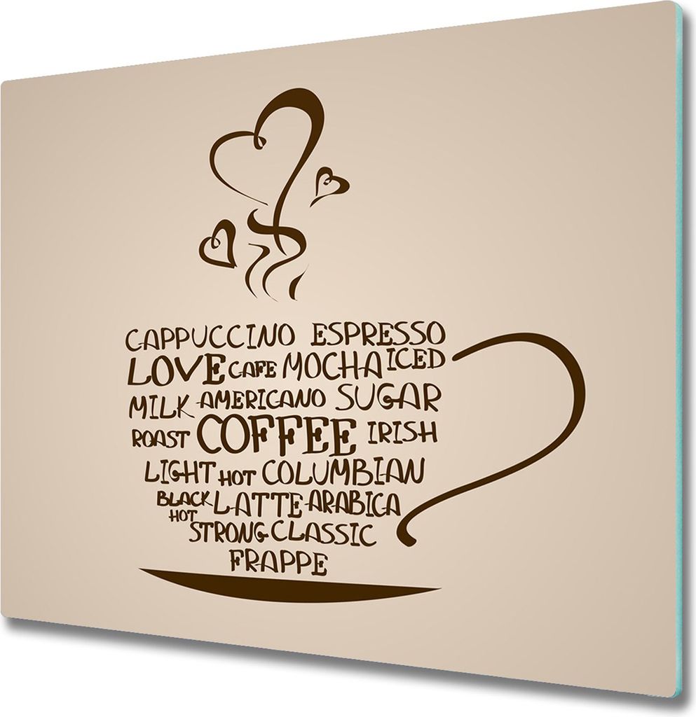 Glas Herdabdeckplatte 60x52 cm Spritzschutz Glasabdeckplatte Schneidebrett Kaffeetasse