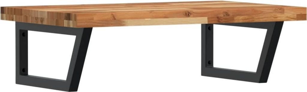 vidaXL Waschbeckenregal Wandmontage Stahl und Akazienholz