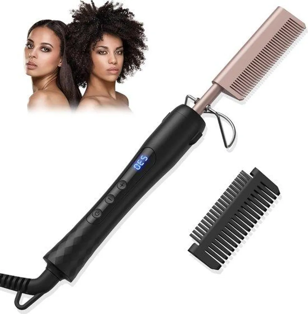 Peigne chauffant pour coiffure lisse et brushing parfait à la maison