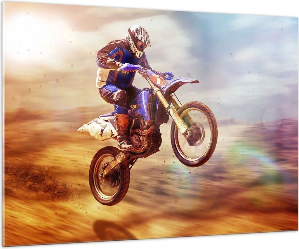 Bilder auf glas - Motor Sport Helm - 100x70cm - Glasbilder Produktbild 
