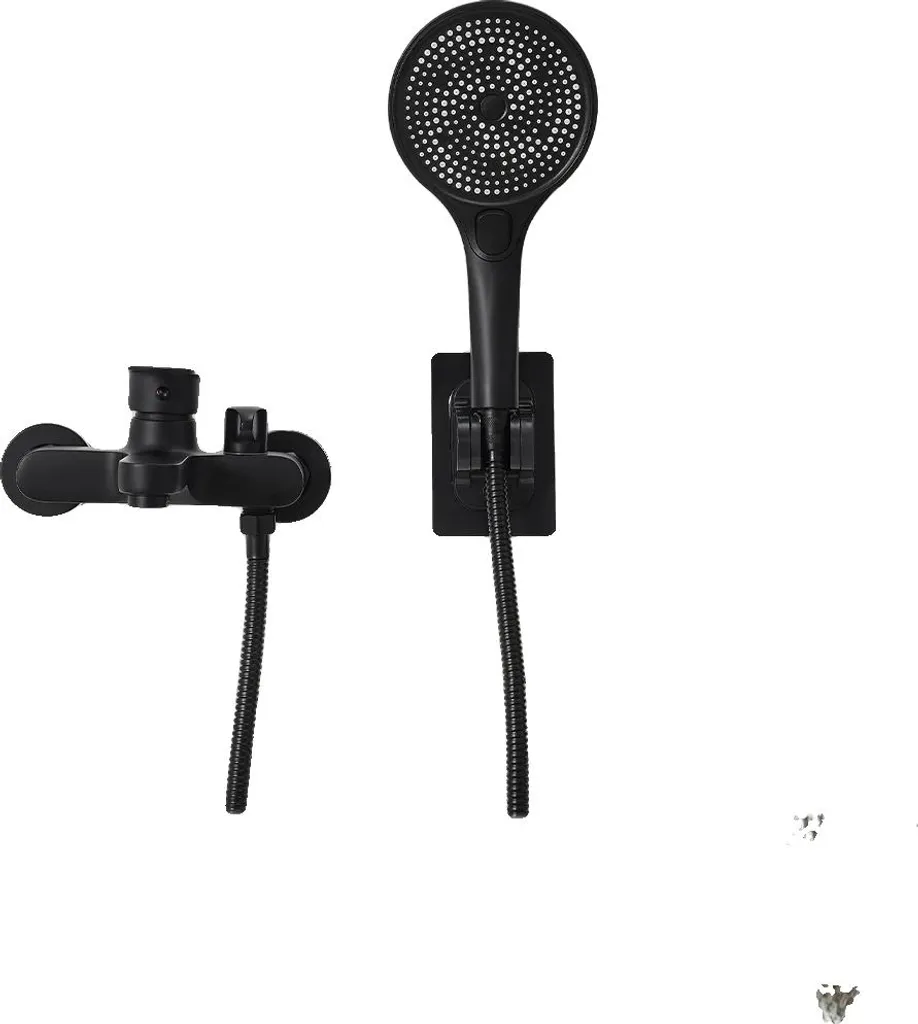 Set Doccia Nero Opaco Ottone Massiccio: Qualità Artigianale Superiore