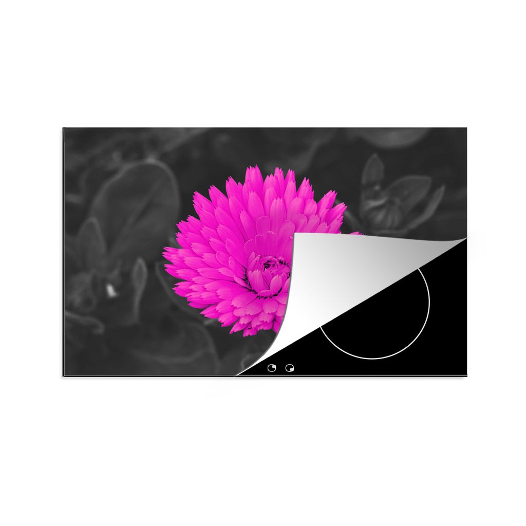 KitchenYeah Herdabdeckplatte Blumen - Aquarell - Rosa , 80x52cm, Küche Deko, Glaskeramikkochfeld Herdabdeckung, Abdeckplatte fùr Kochfeld