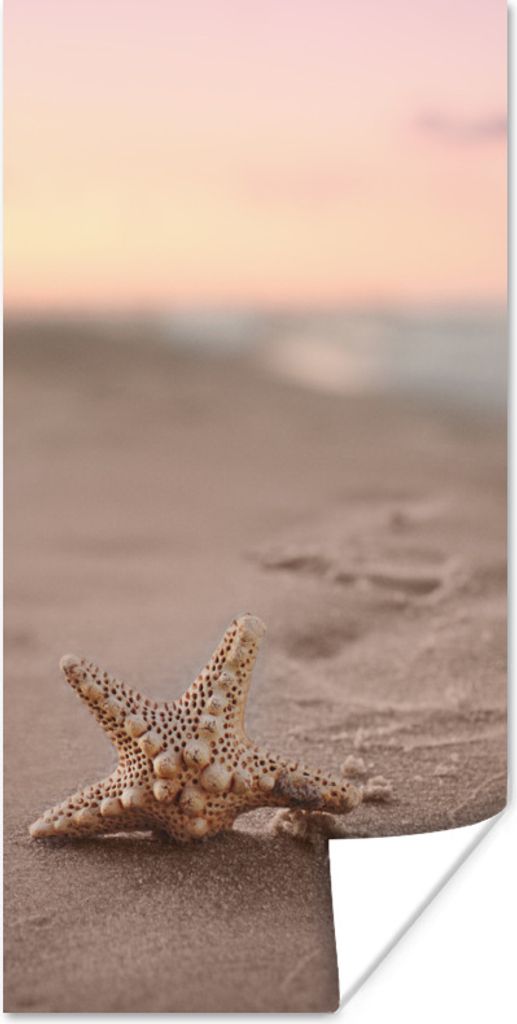 MuchoWow Poster Seestern - Sand - Sonne 60x120 cm - Wandschmuck