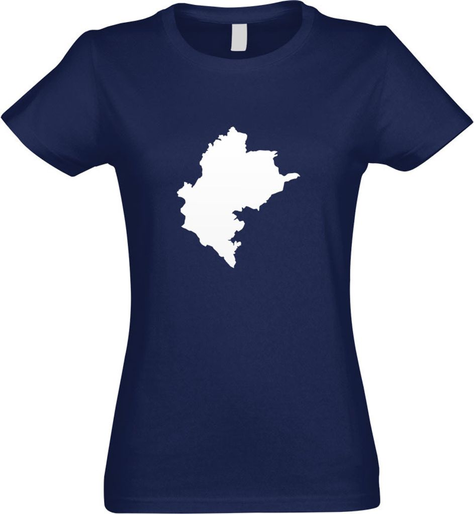 Kiwistar - T-Shirt tailliert - Damen - Navy - Bergkarabach Umriss Kontur - mit Motiv Bedruckt - Funshirt Design - Sport - Freizeit - Damen - L