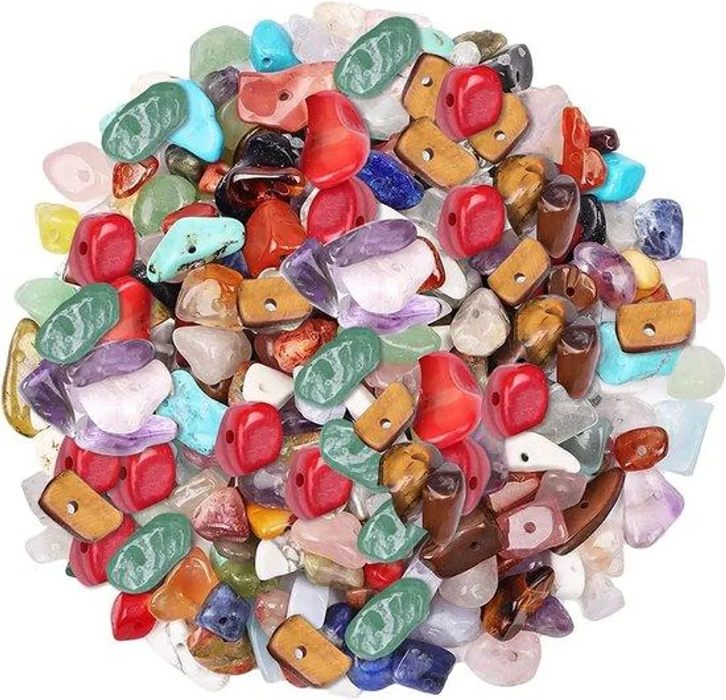 Perles 7 chakras en cristal naturel 5-8mm, kit de perçage pour bijoux