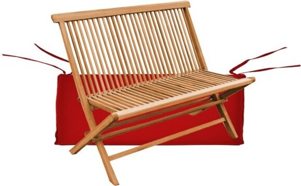 Teako Design Bankauflage für Klappbank Alessandria 37x98x5 cm Rot