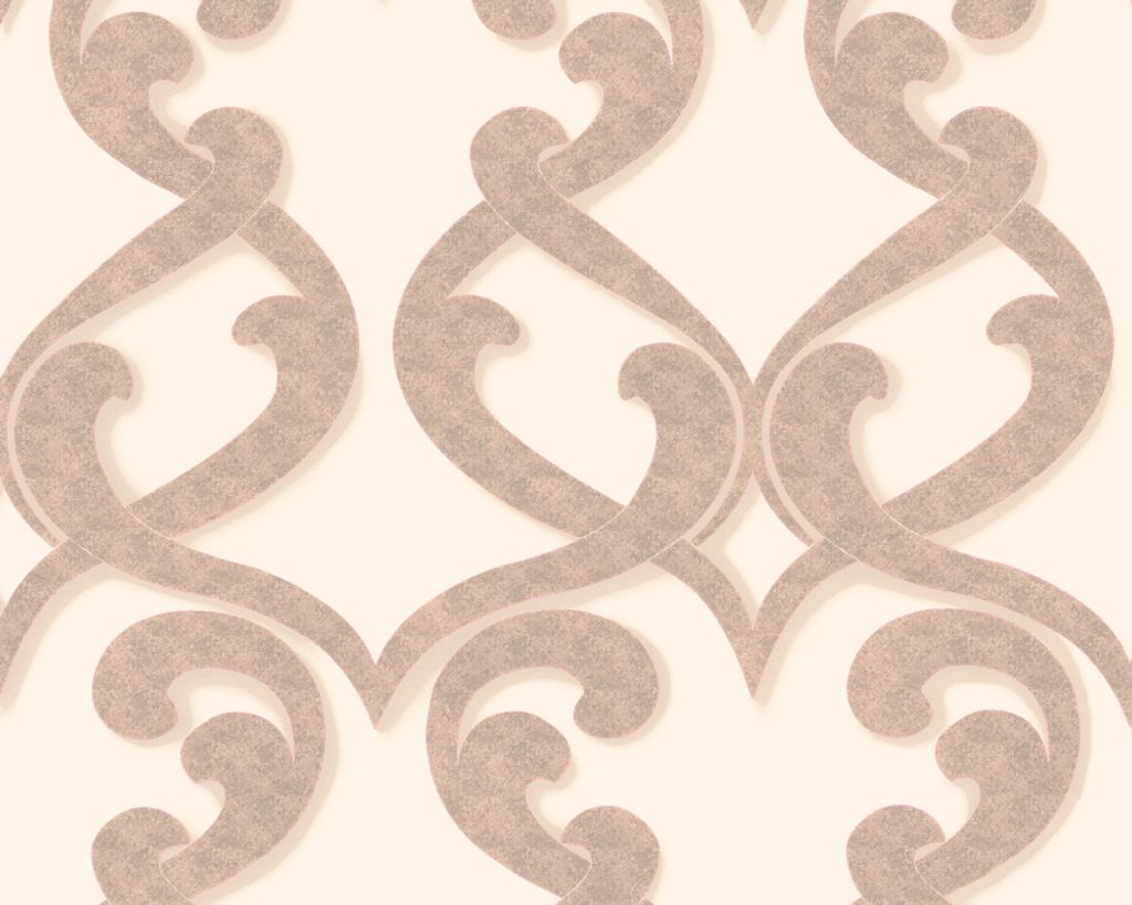 Livingwalls Vliestapete Flock Beige Braun Creme Ornament Symbol 255914