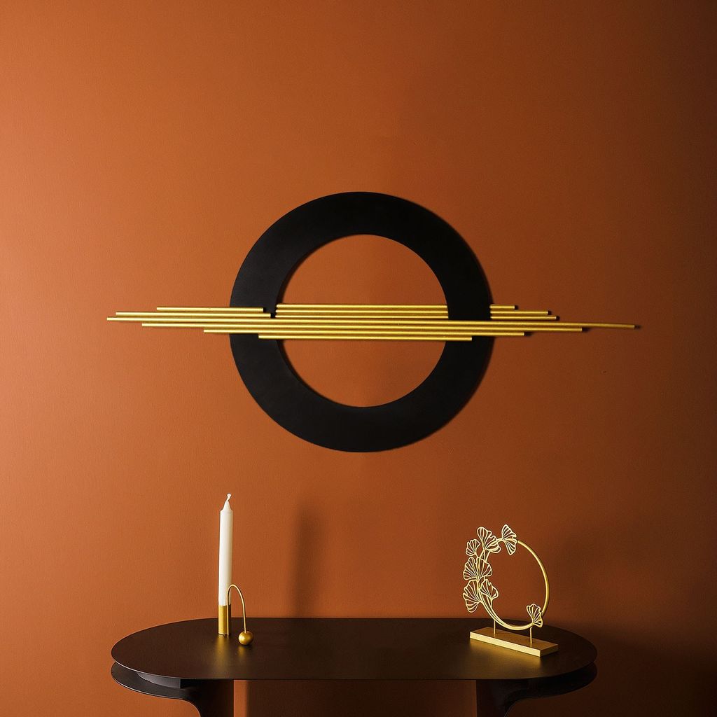 Wallity, APT755LSAA, Dekoratives Wandaccessoire aus Metall, Gold, 49 x 98 cm