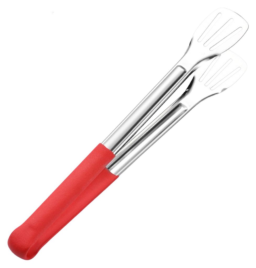 Servierzange aus Edelstahl, robuste Speisezange mit Griff, 3-reihige Schlitzzange für Grill, Buffet und Küche