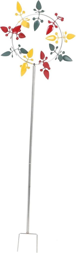 Garten Windrad Metall Windspiel, 360° drehende Gartendeko Skulptur mit Kugellager, stabile Outdoor Garten Dekoration für Terrasse & Rasen