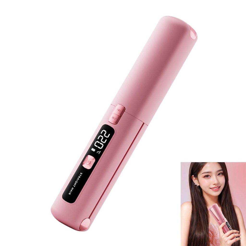 Kabelloser Haarglätter & Lockenstab 2-in-1,Akku-Glätteisen mit 4500mAh, Negativ-Ionen-Technologie, LCD-Display, 6 Temperaturstufen & 3D-Floating-...