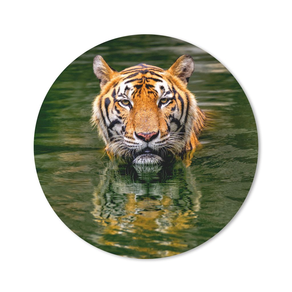 MuchoWow Mauspad Mousepad Tiger im Wasser 40x40 cm - Mousepads - Maus Mat - Pad - Mausunterlage - Schreibtisch Accessoires