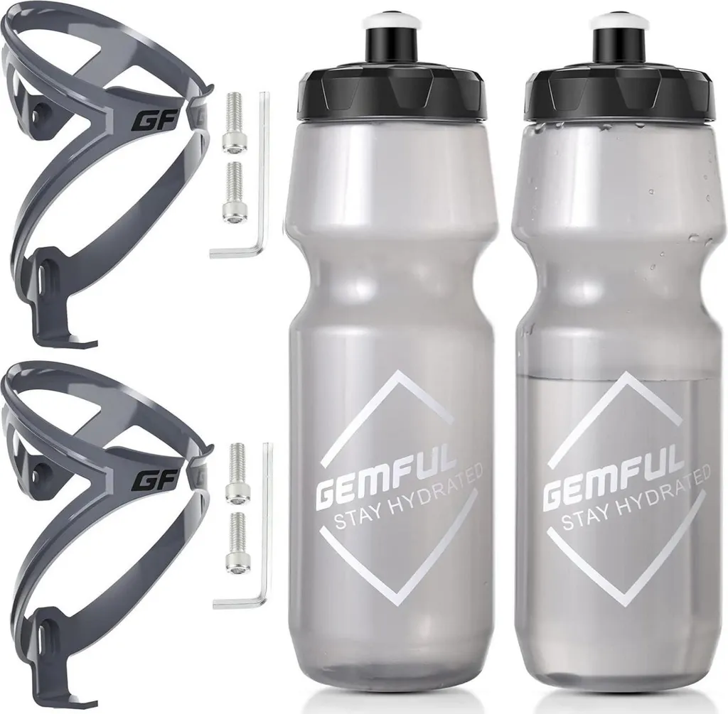 Set de porte-bidon et gourde vélo 750ml pour cyclisme polyvalent 4 pcs