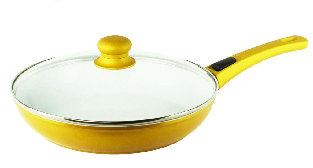 Bratpfanne mit Deckel 28cm Keramik/Alu GENIUS Cerafit-Gold Induktion/Elektro/Gas