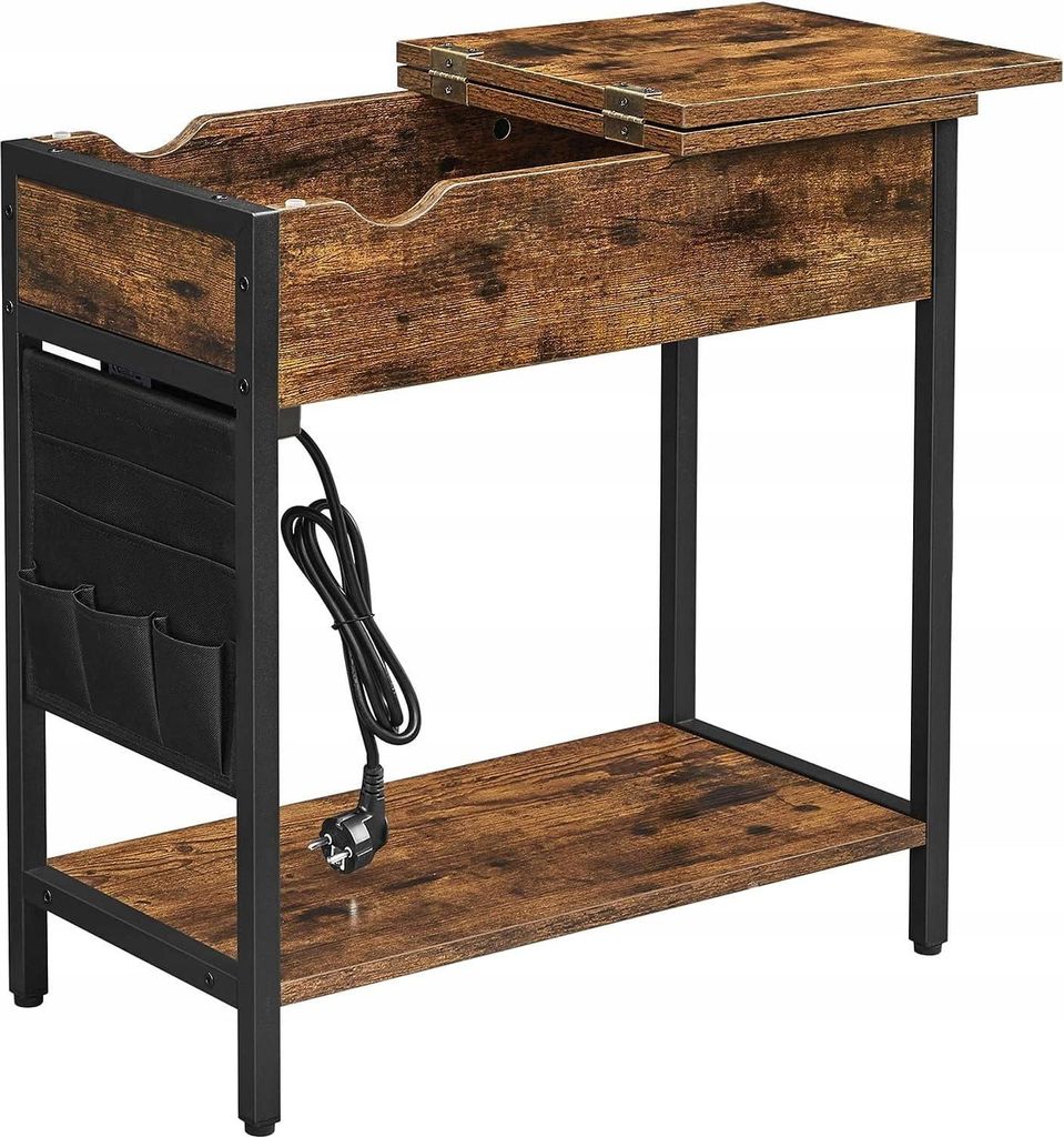 Beistelltisch mit Ablage 60 x 31,5 x 60 cm Rustikales Braun
