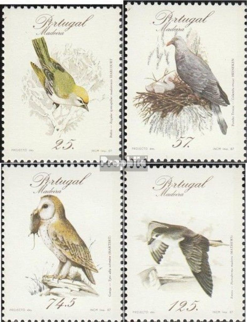 Briefmarken Portugal - Madeira 1987 Mi 111A-114A (kompl.Ausg.) postfrisch Vögel