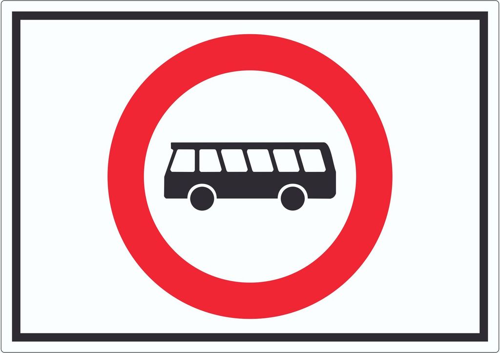Durchfahrt verboten Bus Symbol Aufkleber A5 (148x210mm)