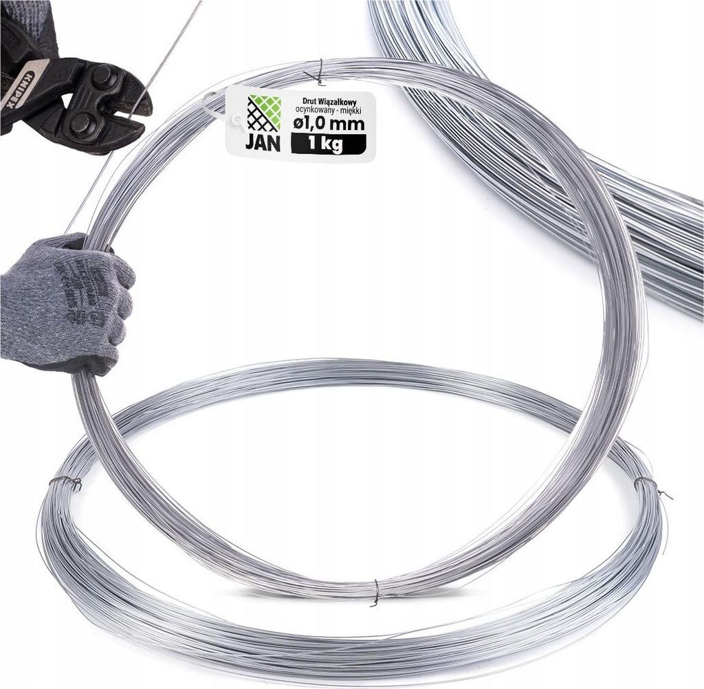 Draht Verzinkt Bindedraht - Silber - 1,0 Mm - 162 M - 1 Kg - Elastisch