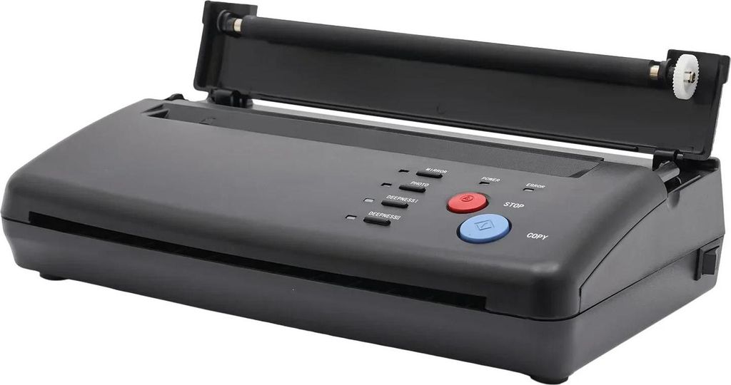 Tattoo Schablonendrucker - Thermokopierer - A4 - CIS-Scan - TPH-Druckkopf - 21 cm Scanbreite - 100–240 V 50–60 Hz - 1,5 m Netzkabel - Schwarz