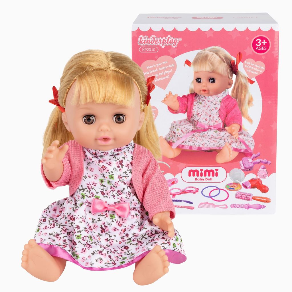 MiMi Baby Doll KP2010 – 30 cm Babypuppe mit Friseurset, Produktbild 