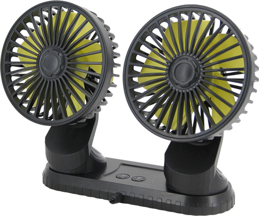 Usb Fahrzeug Fan Dual Head Leistungsstarkes 3-Gang Verstellbares Dashboard Air Outlet High Airflow Auto Sommer Zubehör schwarz