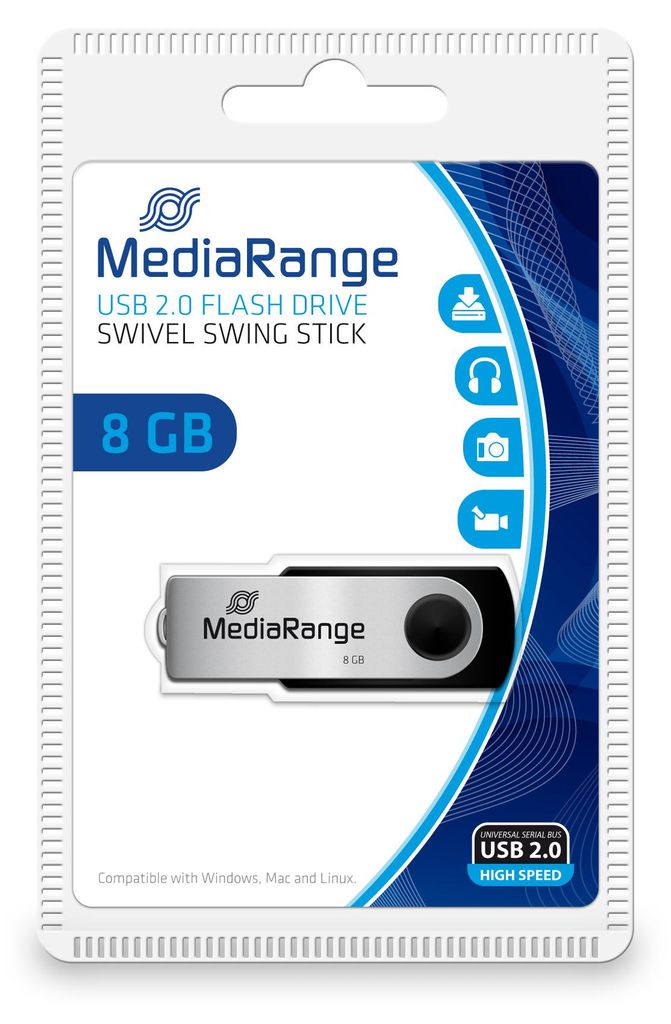 Flexi-Drive 8 GB (schwarz/silber, USB-A 2.0) Produktbild 
