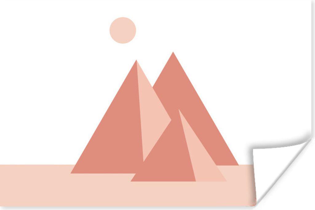 MuchoWow Poster Illustration von drei abstrakten Pyramiden 120x80 cm - Bilder
