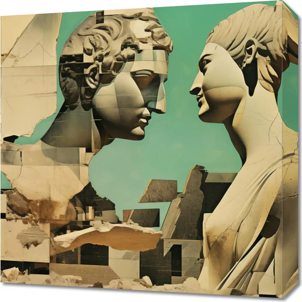 Opera 50x50 Dialogo tra Passato e Presente | Quadro Materico