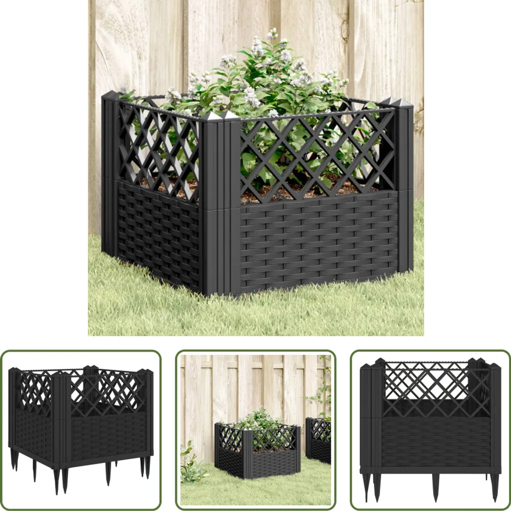 Jardinière stable avec piquet d'ancrage au sol et plastique anti-UV