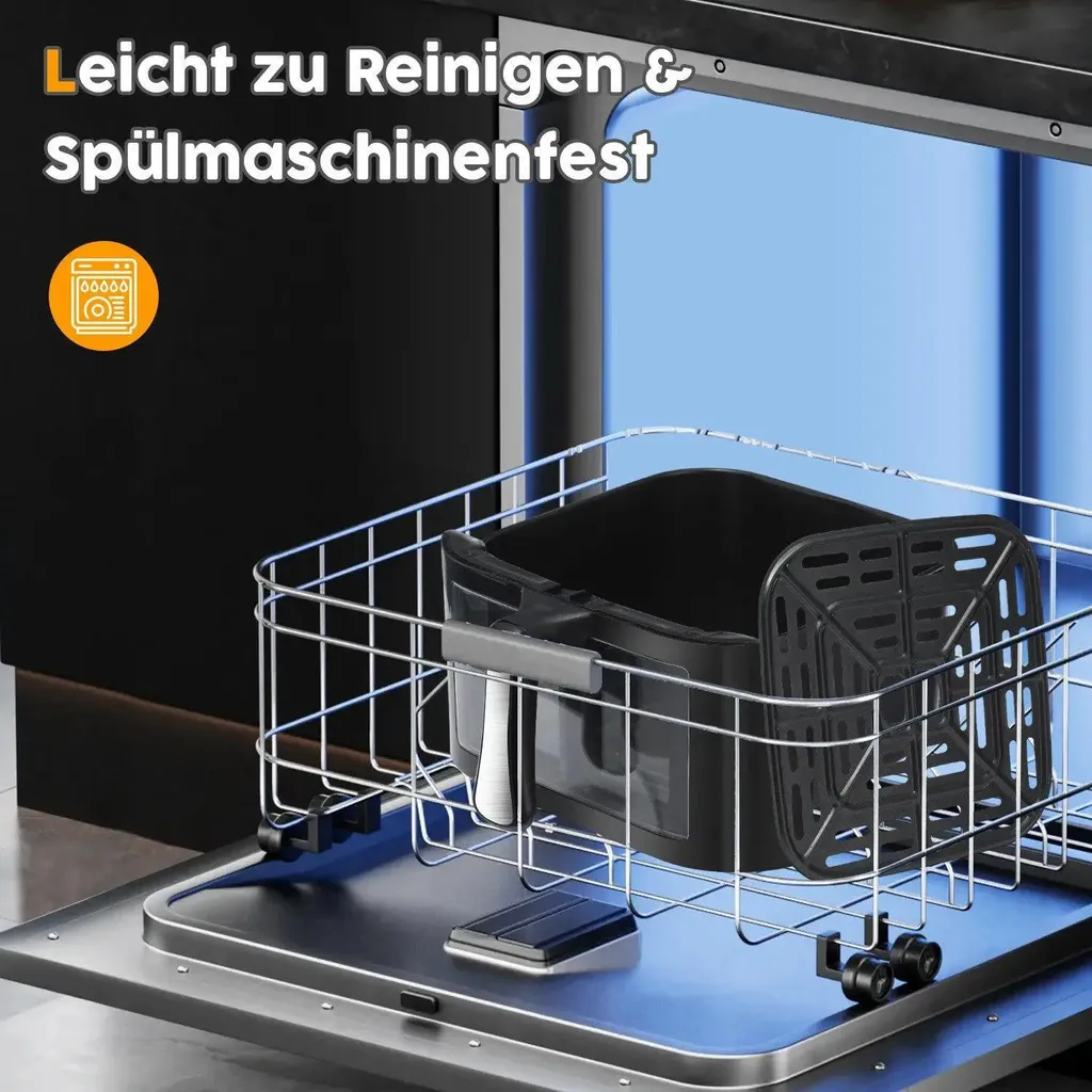 Friteuse sans huile 9L 1800W 6 programmes et cuisson à 210 degrés - 8