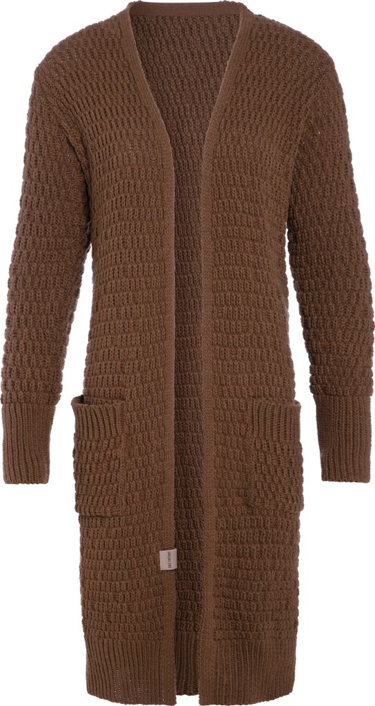 Knit Factory Jaida Lange Strickjacke - Tobacco - 36/38