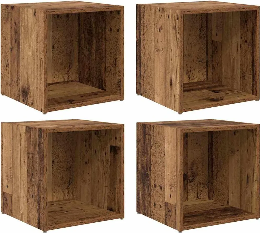 Ensemble TV vidaXL 4 pièces gain de place en bois recyclé 37 cm
