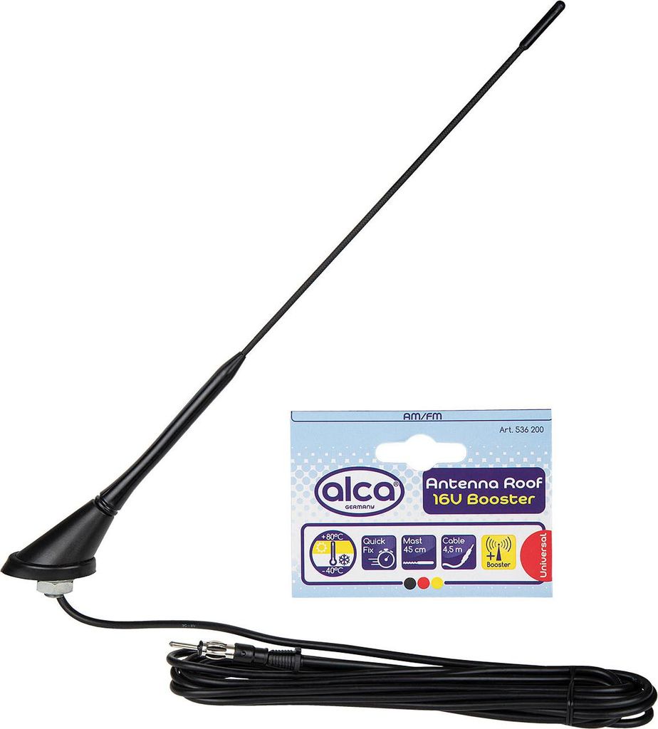 alca Autoantenne Kfz Antenne Dachantenne mit Verstärker Antenne (AM/FM)