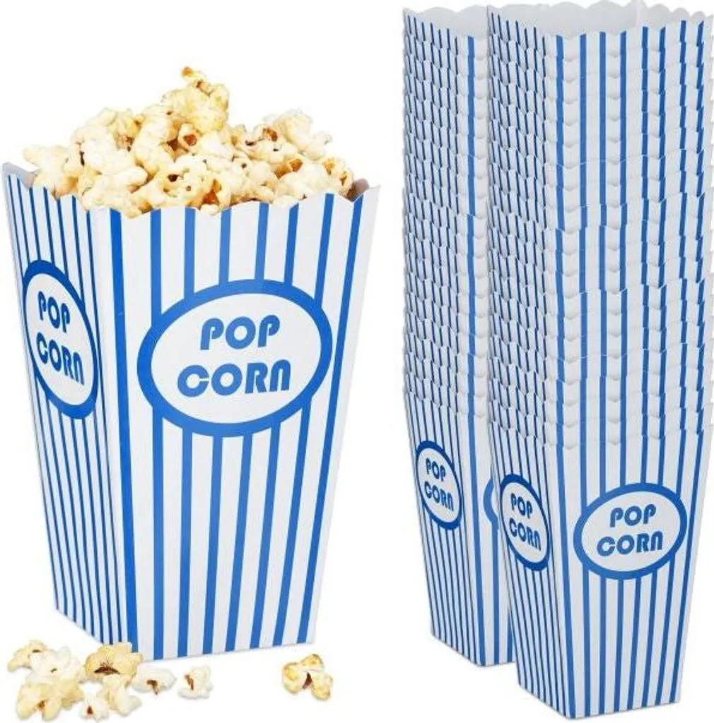 48 Scatole Popcorn per Feste e Compleanni - Kit Contenitori Snack Carta