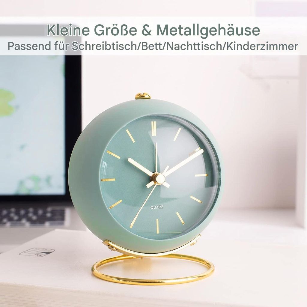 Wecker, Analoger Wecker, Ohne Ticken, Batteriebetrieben,