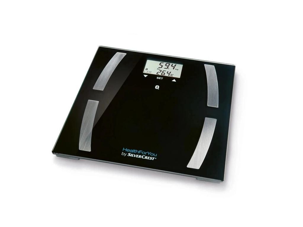 Körperwaage Bluetooth digitale Diagnosewaage Smart mit „HealthForYou“ App Schwarz NEU