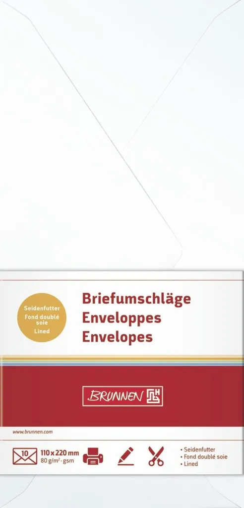 Enveloppes DL irisées nacrées 10 unités pour invitations et mariage
