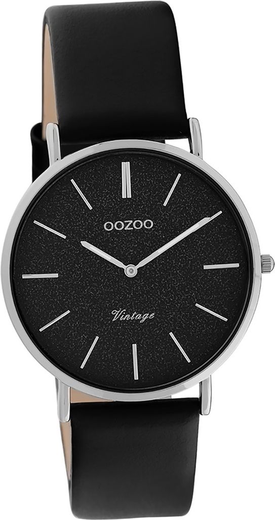 Oozoo Leder Damen Uhr C20208 Analog Quarzuhr Armband schwarz Vintage Series D2UOC20208
