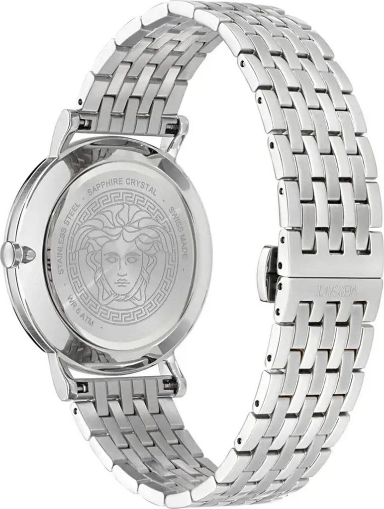 Versace Herren Uhr Greca Slim 40mm Silber Grün VE8Q00324